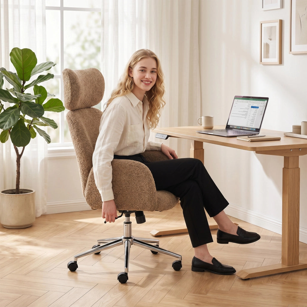 Sedia da ufficio ergonomica ¨C Minimal ¨C marrone, altezza regolabile