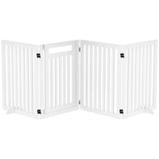 Cancelletto per scale, pieghevole, non richiede foratura, barriera di sicurezza, 4 pezzi, autoportante con 2 piedini di supporto, bianco, 81 cm