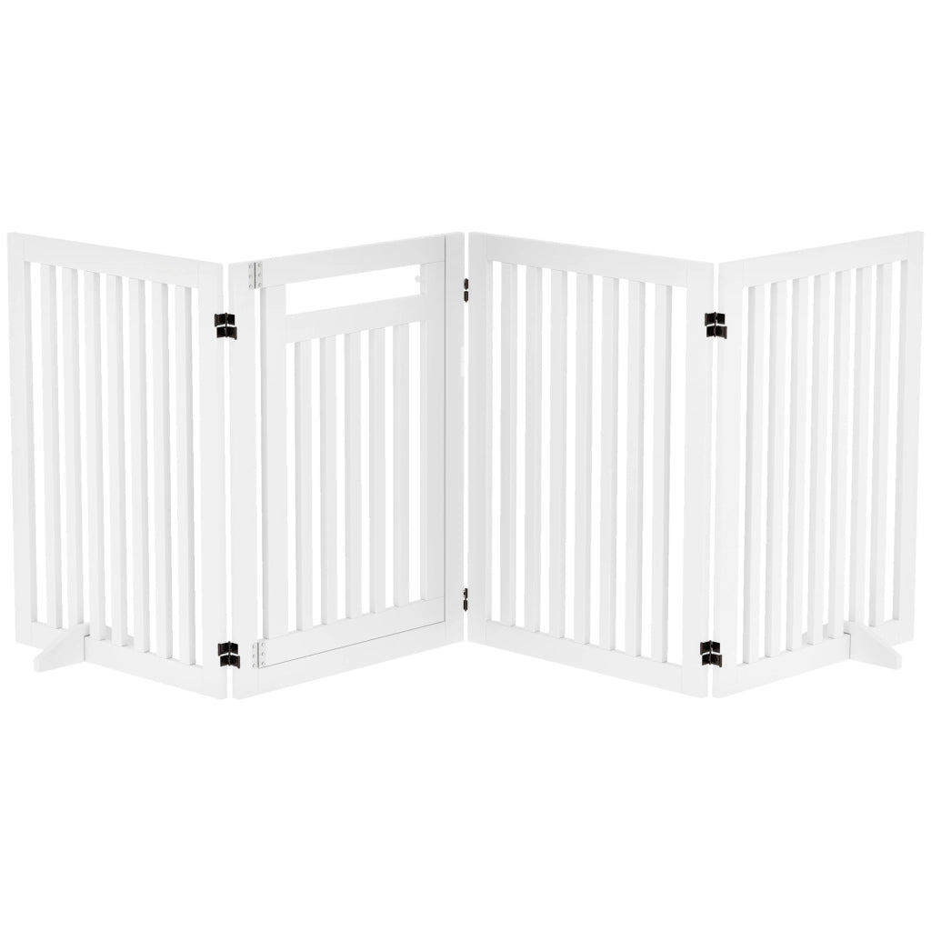 Cancelletto per scale, pieghevole, non richiede foratura, barriera di sicurezza, 4 pezzi, autoportante con 2 piedini di supporto, bianco, 81 cm