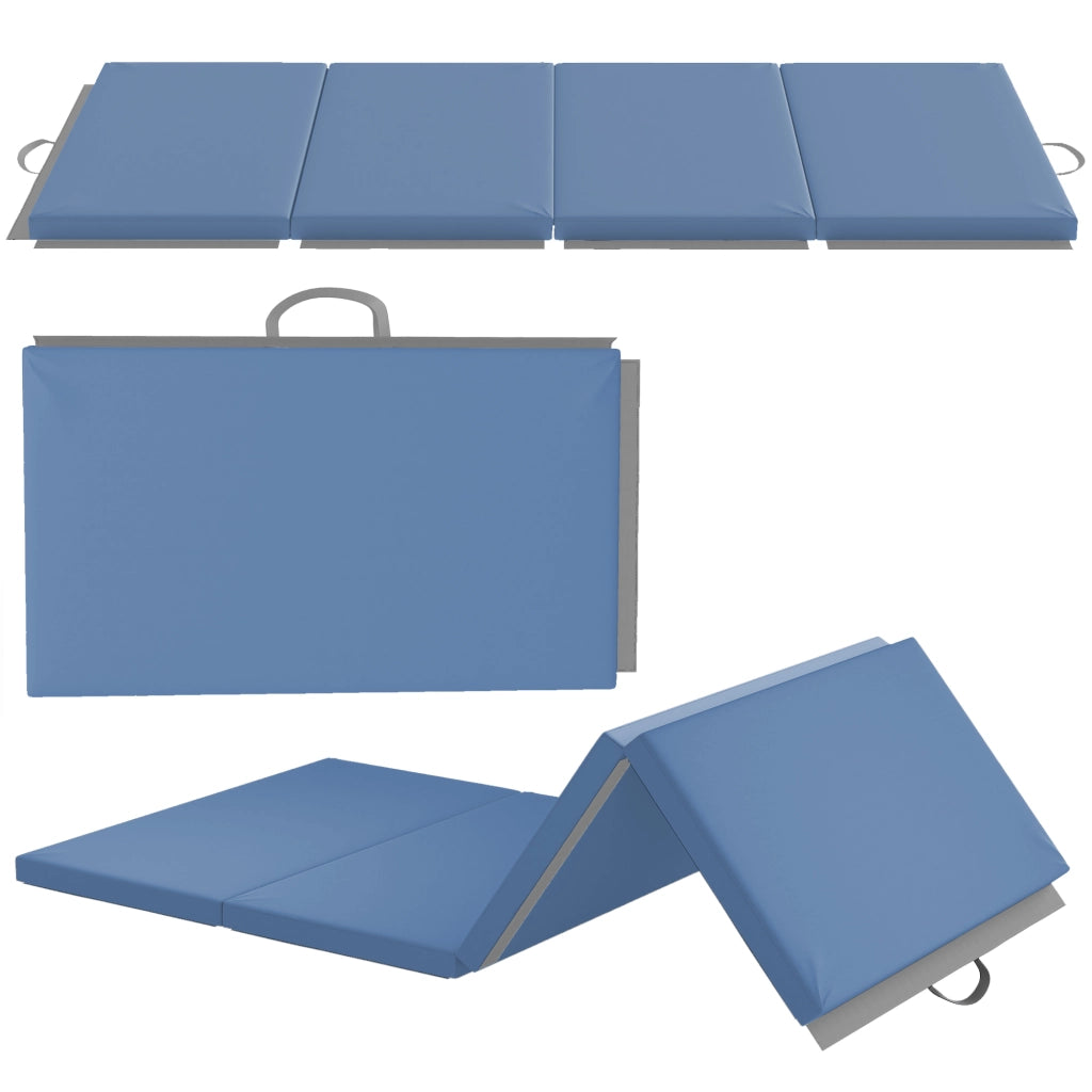 Tappetino da Ginnastica Pieghevole 180x80x5 cm Materassino Fitness Spesso 5 cm e Antiscivolo in Schiuma EPE Azzurro