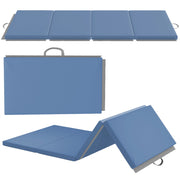 Tappetino da Ginnastica Pieghevole 180x80x5 cm Materassino Fitness Spesso 5 cm e Antiscivolo in Schiuma EPE Azzurro