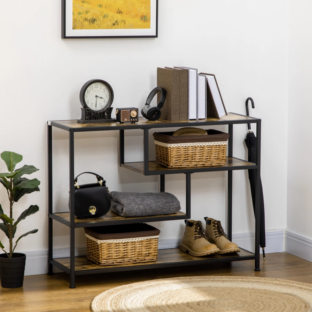Tavolo console industriale con 4 ripiani ¨C Minimal ¨C 99.6x33.6x74 cm