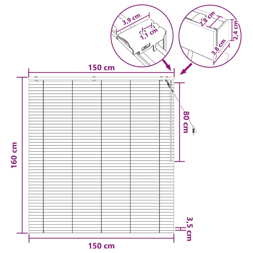Tenda Veneziana Bianco 150 x 160 cm 35 mm 42015426