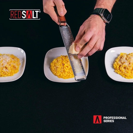 Zester a stantuffo in acciaio inossidabile con impugnatura in legno - Ideale per arance e formaggi - Macchina da raspo per cucina professionale Raspen