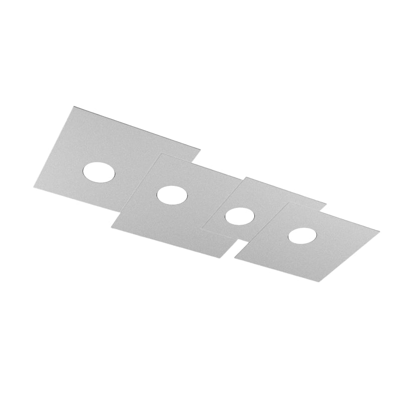 Toplight Plafoniera da soffitto rettangolare 4 luci Plate con attacco GX53, struttura colore grigio, design moderno 86x37x3cm