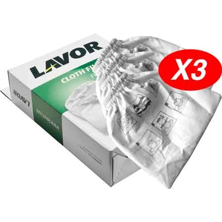FILTRO PANNO DI RICAMBIO PER ASPIRAPOLVERE 'LAVOR' conf. 3 pezzi - LAVOR