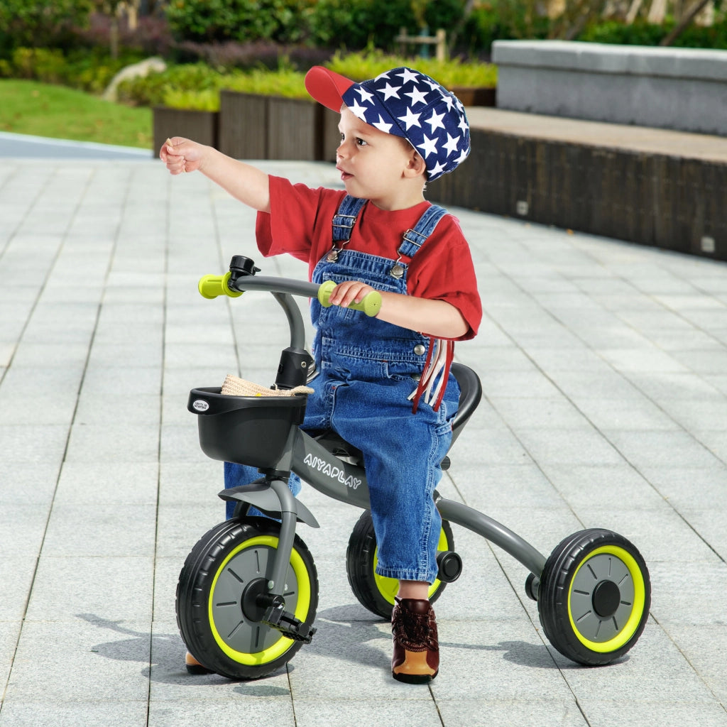 Triciclo con campanello e cestino sellino regolabile con schienale ¨C Xylo ¨C nero 2-5 anni
