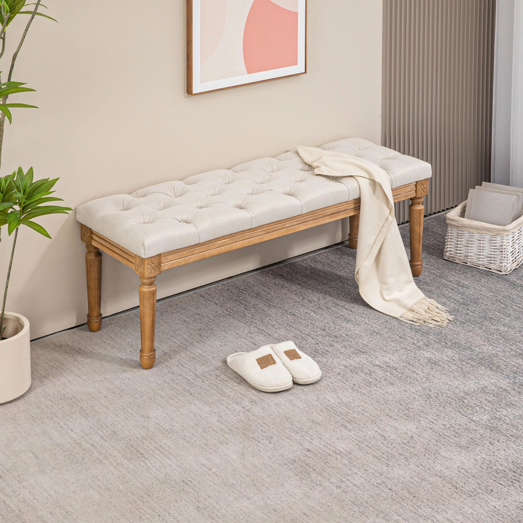 Letto imbottito con testiera ¨C Minimal ¨C 120x41x48cm, crema