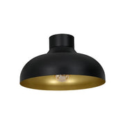Plafoniera loft Basca nera oro in metallo E27 15W Luminex