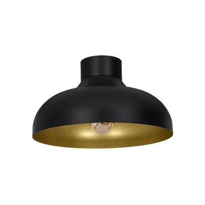Plafoniera loft Basca nera oro in metallo E27 15W Luminex