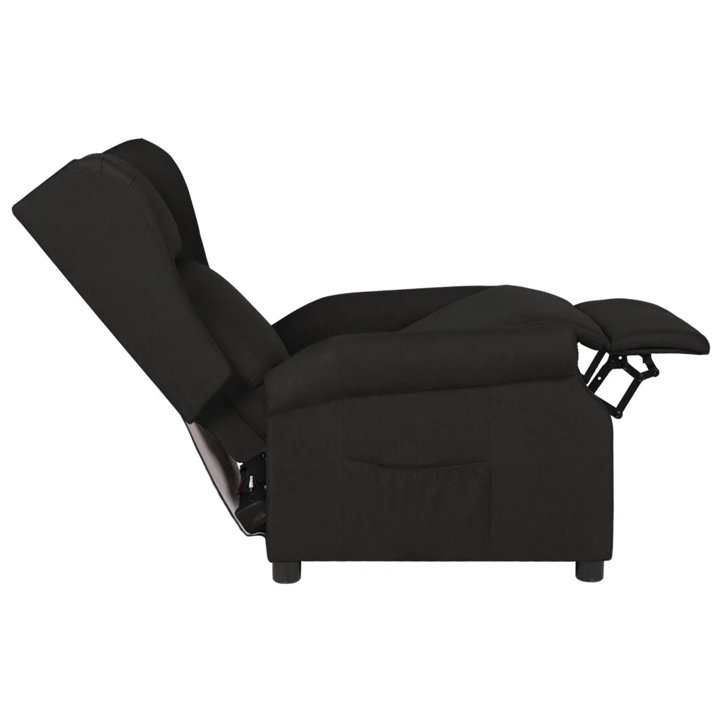 Poltrona Reclinabile in Tessuto Nero 340951