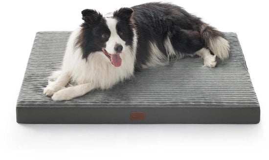Hondenletto Ortopedico per Cani Grandi - Cuscino per Cani Lavabile con Fondoscala Antiscivolo, Materassino per Cani, Grigio, 104 x 69 x 8,5 cm