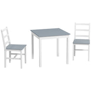 Tavolo da pranzo allungabile con sedie ¨C zephmum ¨C bianco grigio legno