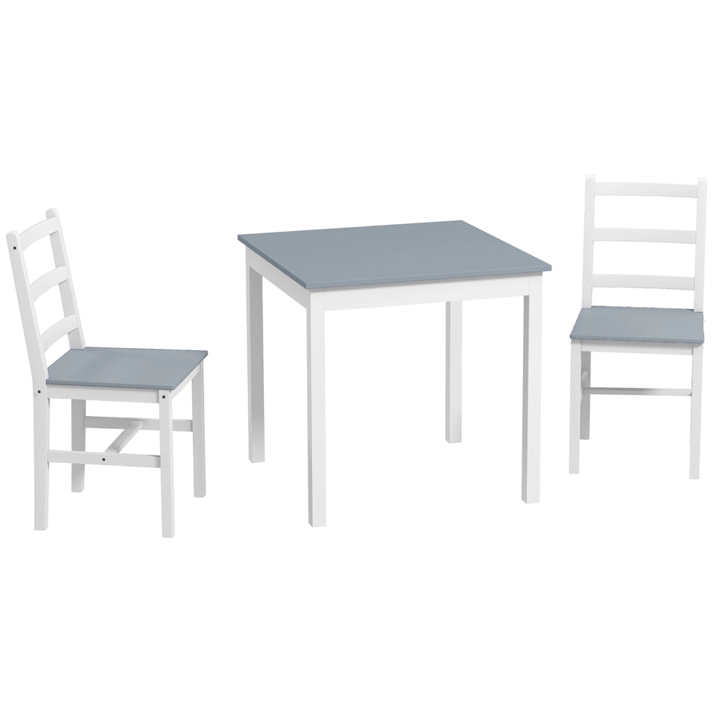 Tavolo da pranzo allungabile con sedie ¨C zephmum ¨C bianco grigio legno