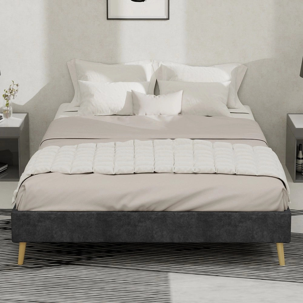 Letto Contenitore ¨C MINIMAL ¨C Velluto Grigio 140x200