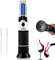 Refrattometro portatile con ATC per misurazione zucchero e alcol in vino e birra - 0-40% - 0-25%
