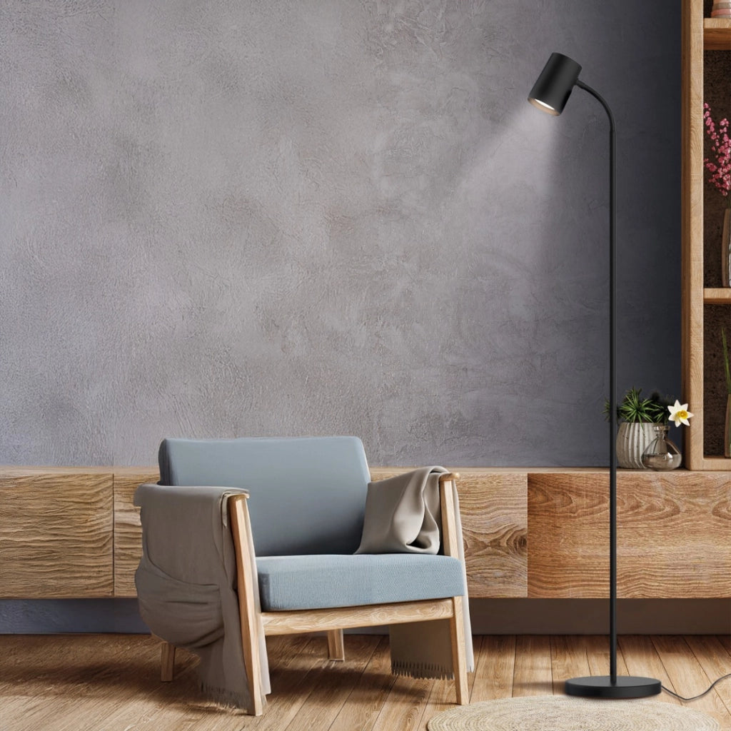 Lampada da terra Felix moderna nera spot GU10 1x9W Polux