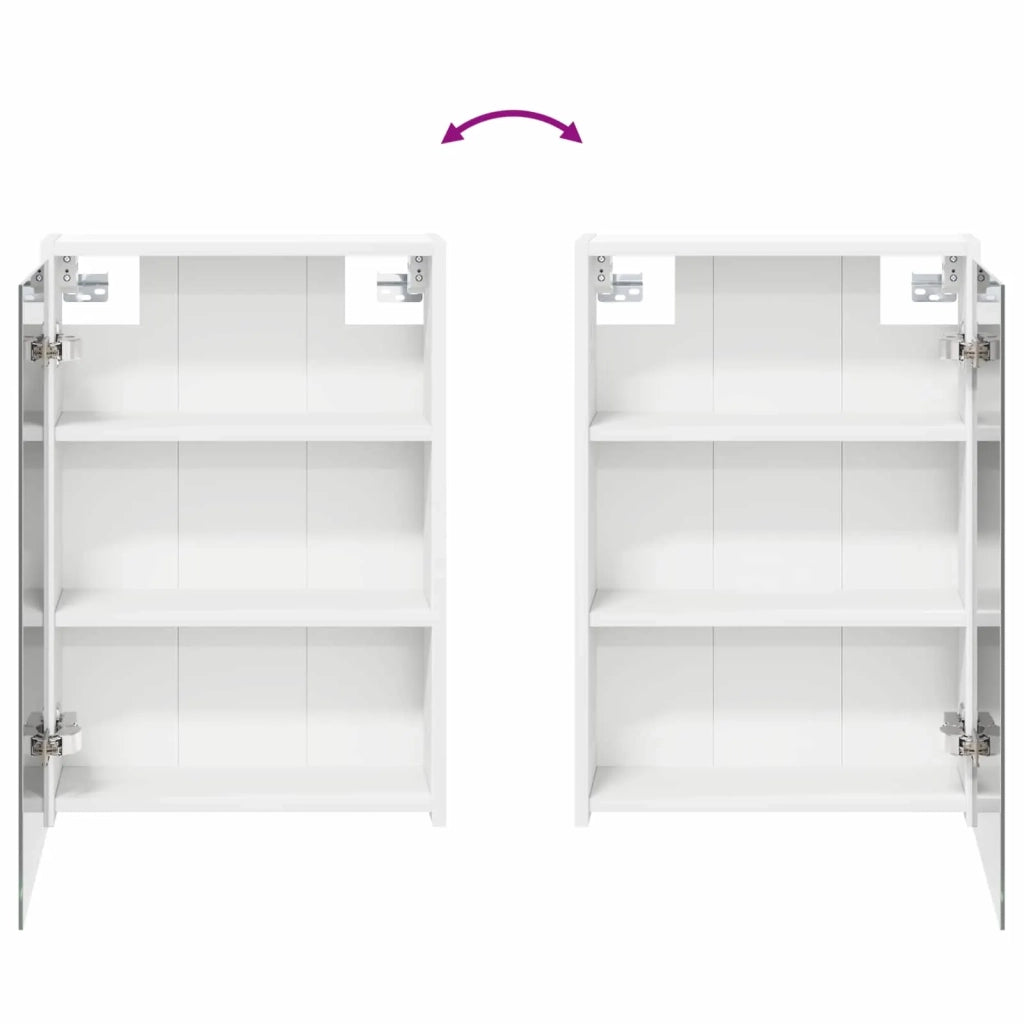 Mobiletto per specchio da Bagno | Armadio da bagno Bianco 43 x 16 x 62.5 cm