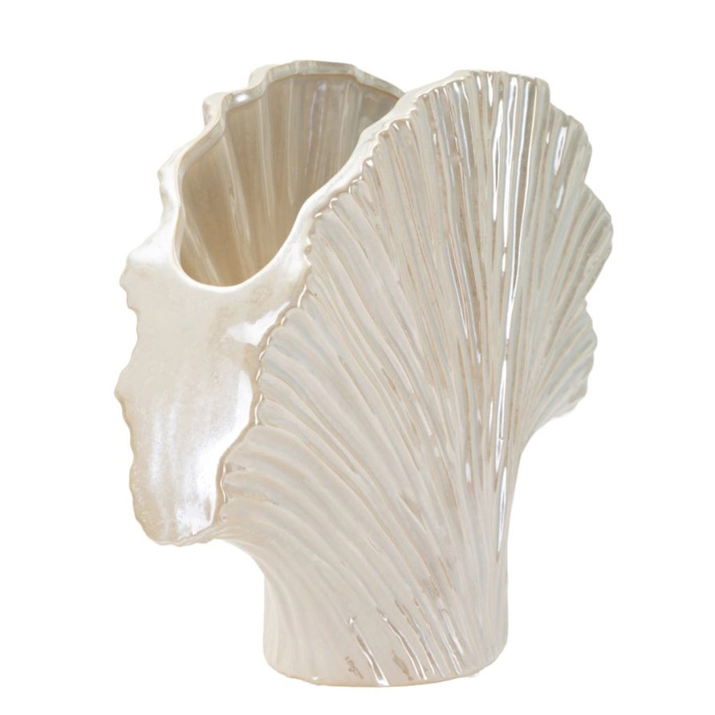 Vaso Decorativo VKH843, Bianco, Ceramica, 35,5x11,5x27 cm