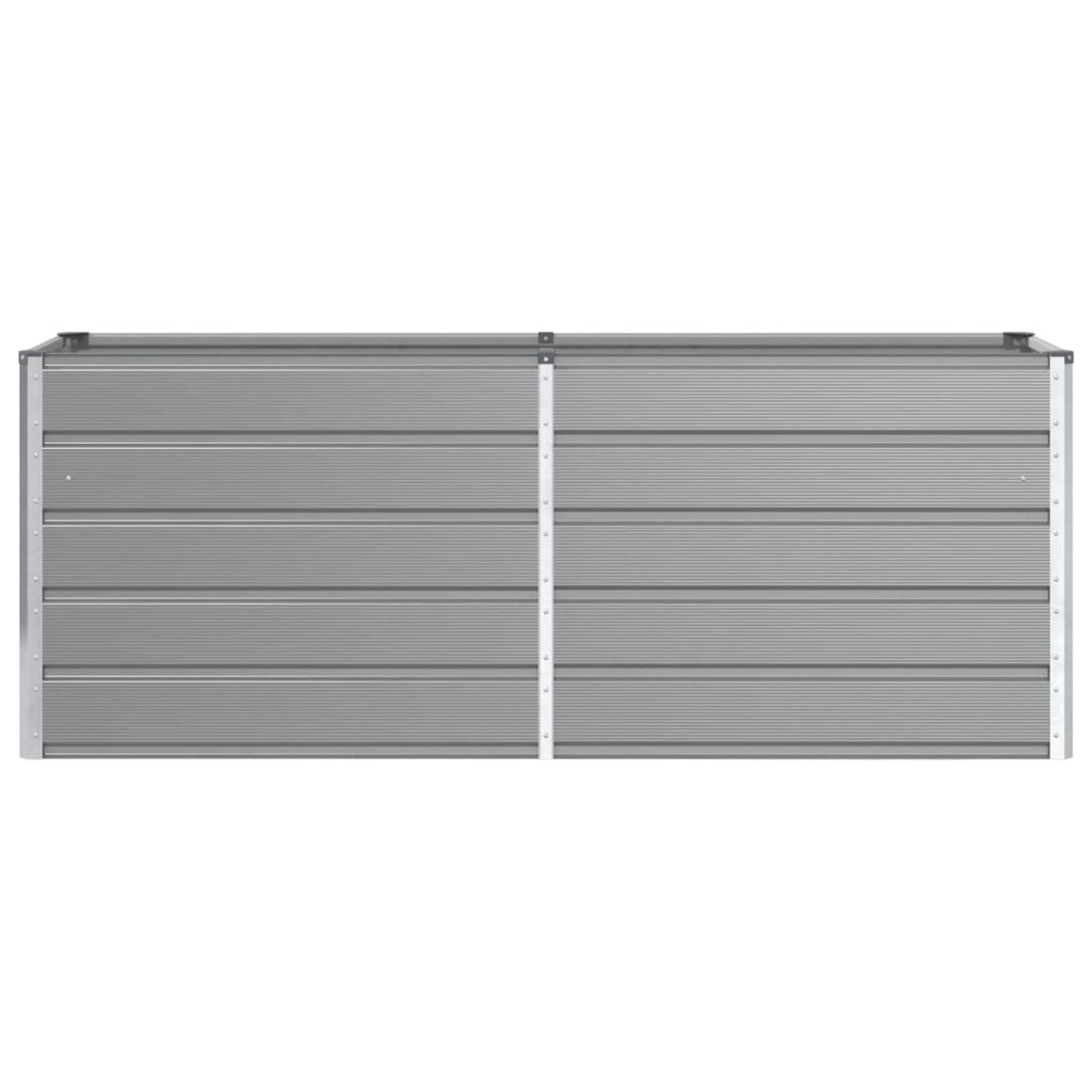 Fioriera rettangolare moderna versatile per uso esterno 195 x 50 x 77 cm in acciaio zincato grigio chiaro 02_0059199