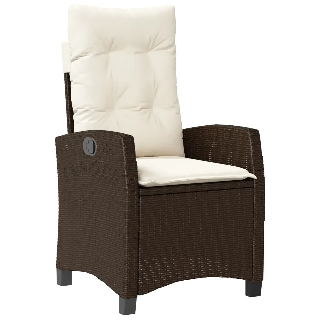 Set da Pranzo da Giardino 5pz con Cuscini in Polyrattan Marrone 3213207