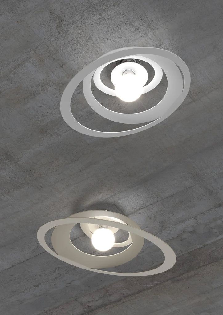 Plafoniera Industrial-Minimal Bungee Metallo Sabbia 1 Luce E27 D50Cm