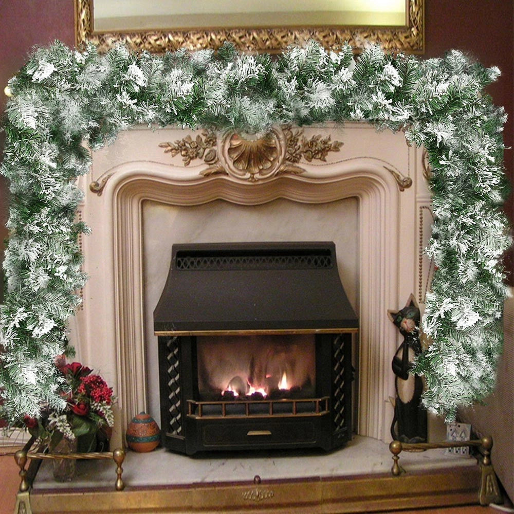 Trade Shop - Ghirlanda Natalizia Innevata Albero Natale Decorazioni Natalizie 270cm 200 Punte -
