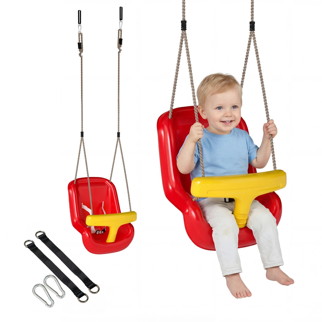 Altalena per bambini ¨C Minimal ¨C rosso e giallo
