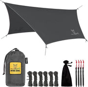 Telaio per tenda, impermeabile, telaio per tenda, protezione da pioggia e UV, per lettini da campeggio, accessori da spiaggia, tende di emergenza, ultraleggero, 535 g, attrezzatura da outdoor (grigio scuro)