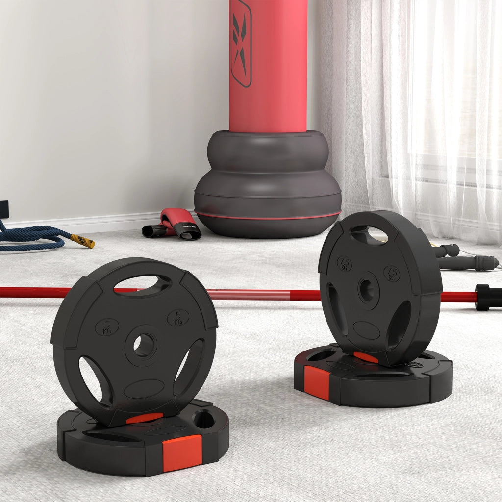 Set di dischi da 20 kg per bilanciere ¨C zephmum ¨C 2x7,5 kg + 2x5 kg, nero