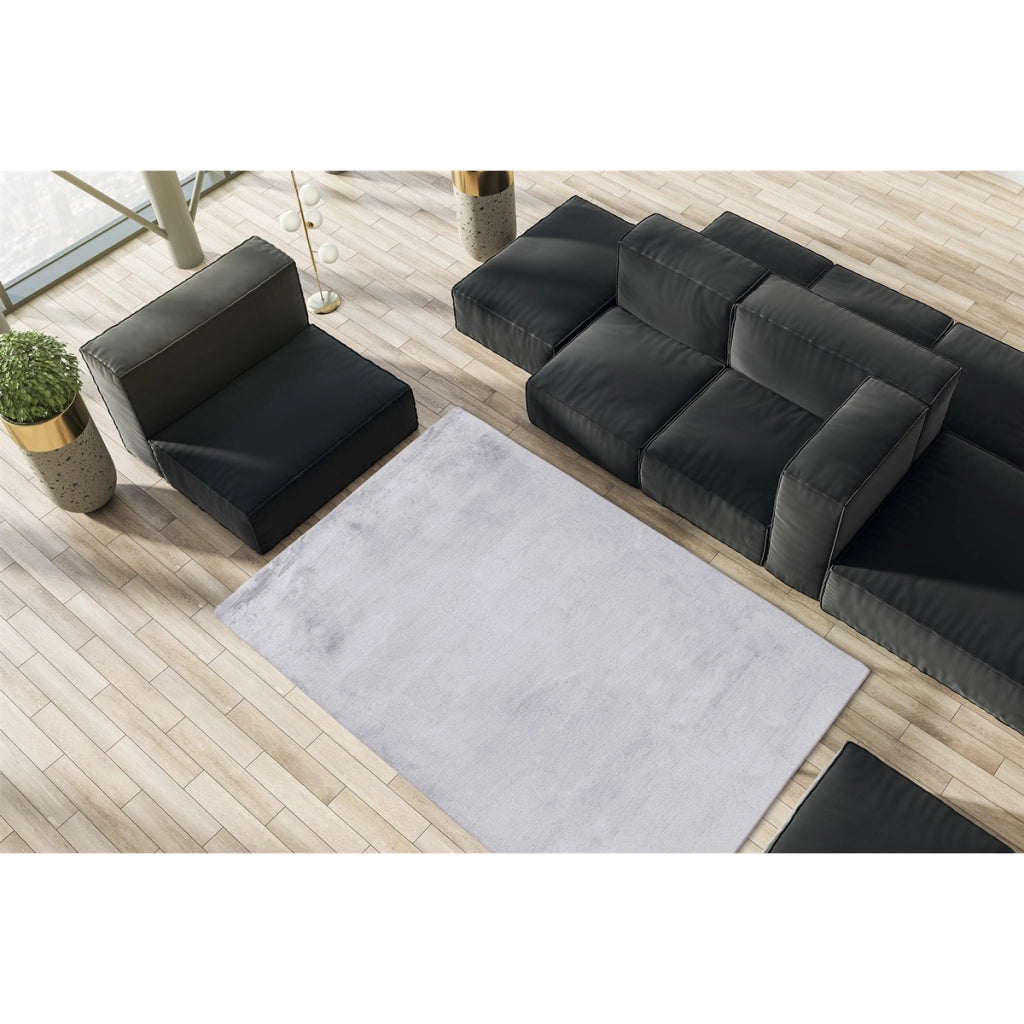 Tappeto moderno Saika grigio e bianco 160x230 cm
