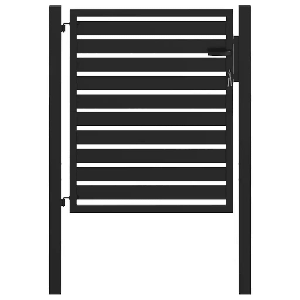 Cancello da Giardino con Serratura Nero 100x100 cm in Alluminio CFW2935327