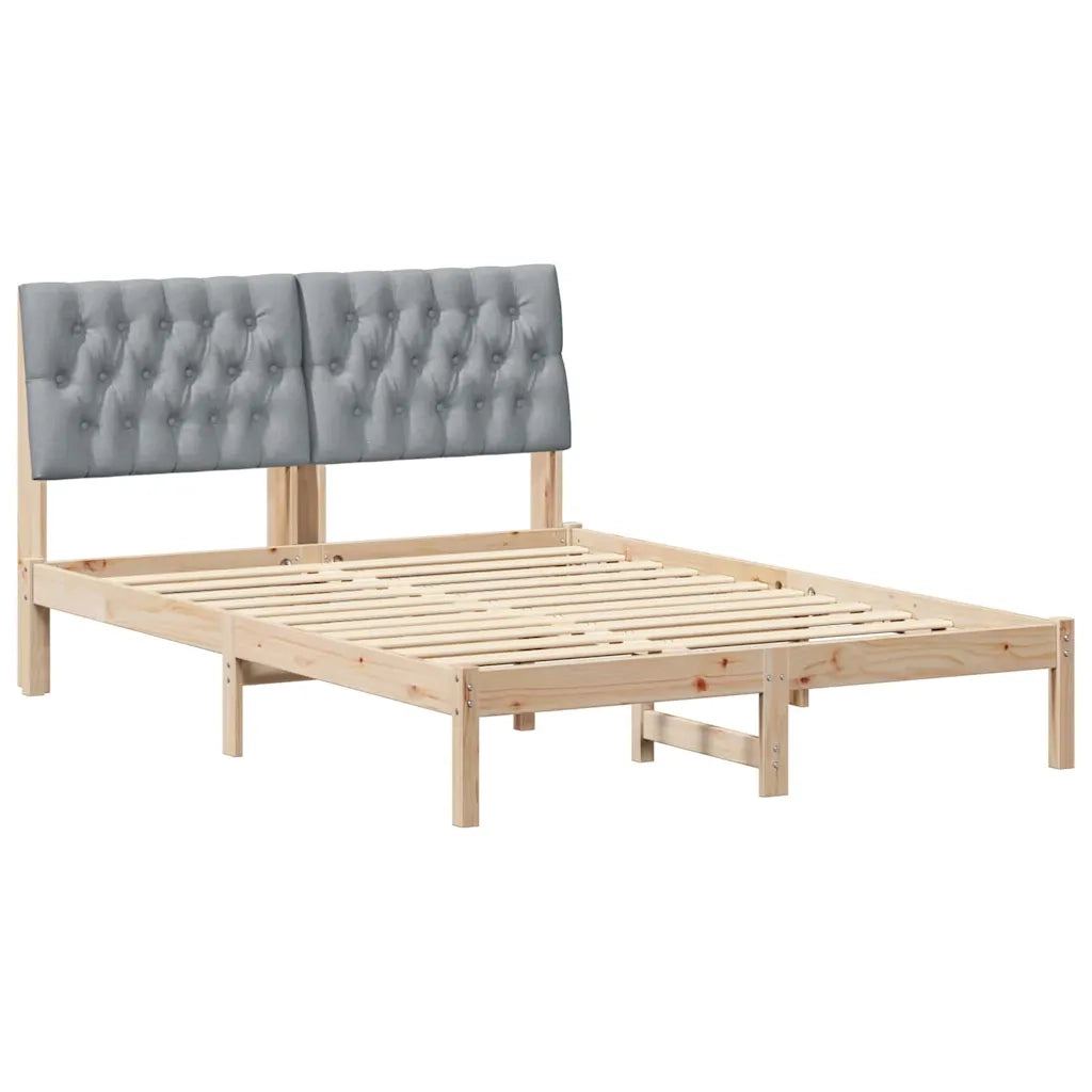 Letto con Testiera Rivestita con testiera Marrone 150 x 200 cm 3394393