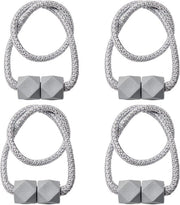 Set di fermature per tende, set di fermature per tenda, fermature per tenda, fermature per tenda magnetica, set di fermature decorativo 4 pezzi per tende in tessuto, adatto per arredamento casa e ufficio (grigio).