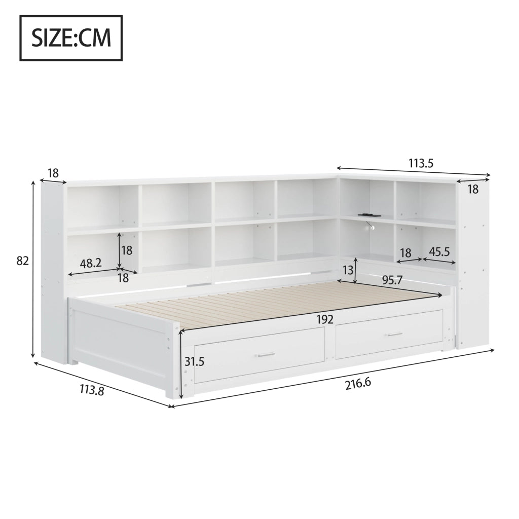 Divano letto con funzione letto massello in legno 180x190 cm