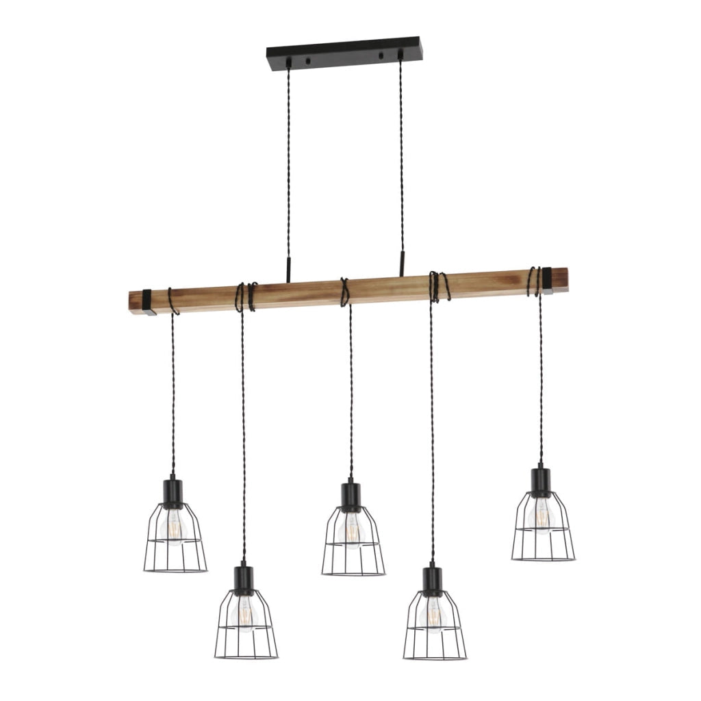 Lampadario Italux Ponte industriale nero 5xE27 PND-4290-5-L