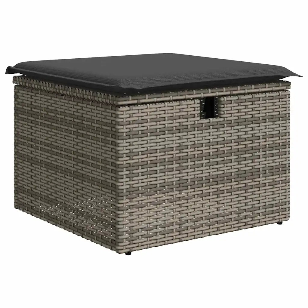 Set di divani con cuscino con archiviazione Grigio polyrattan 3359308