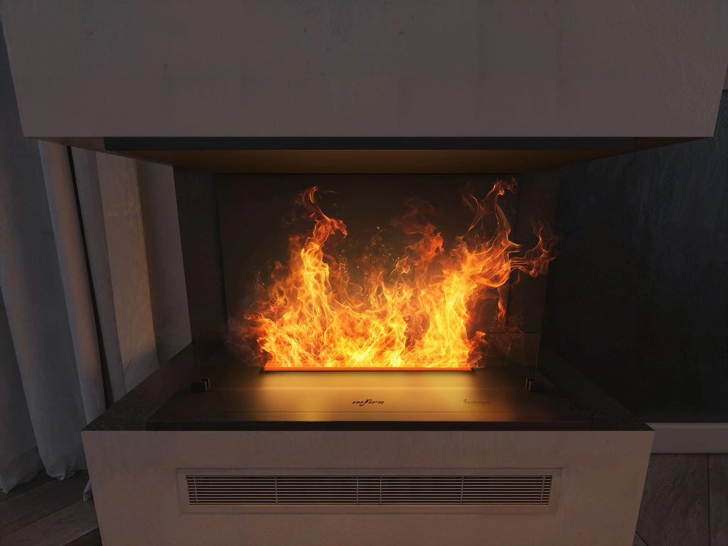 Camino a Vapore Elettrico Effetto Fuoco Invapo Inside C800 80x50x40 cm Nero