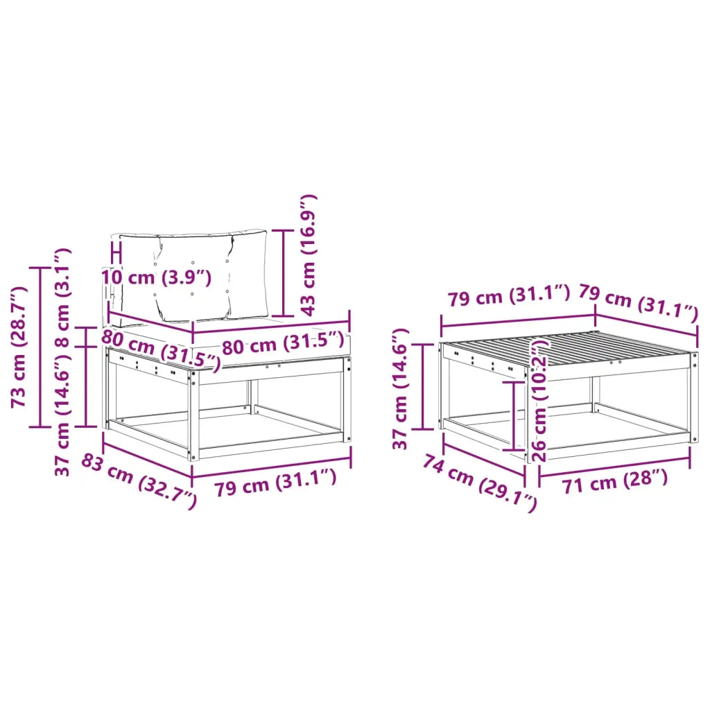 Set di divani da esterno 6 pz Bianco e Beige 3386112