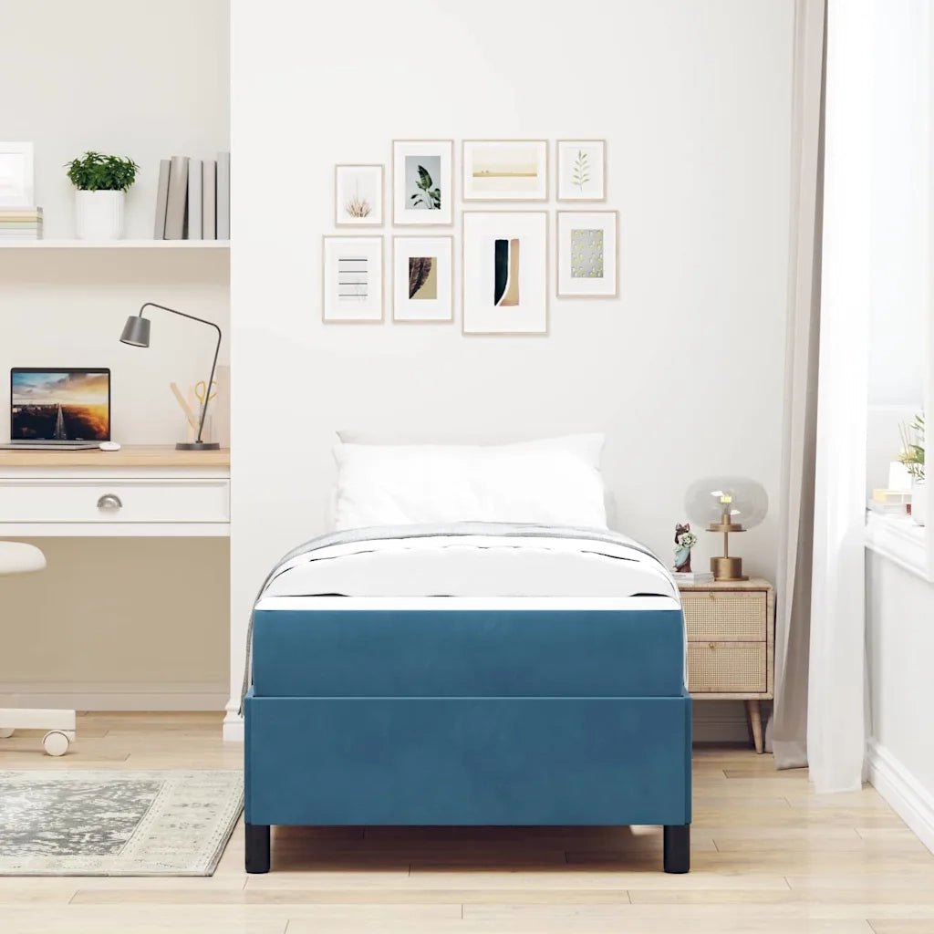 Struttura del letto-Giroletto-Rete del Letto Blu Scuro 100 x 200 cm Tessuto 182306