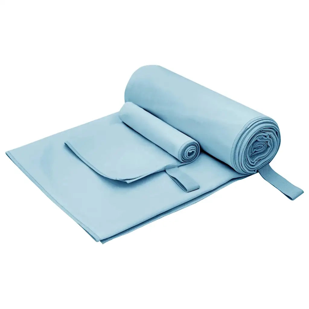 Set di Asciugamani Sportivi 2 pcs Blu Tessuto 42011495