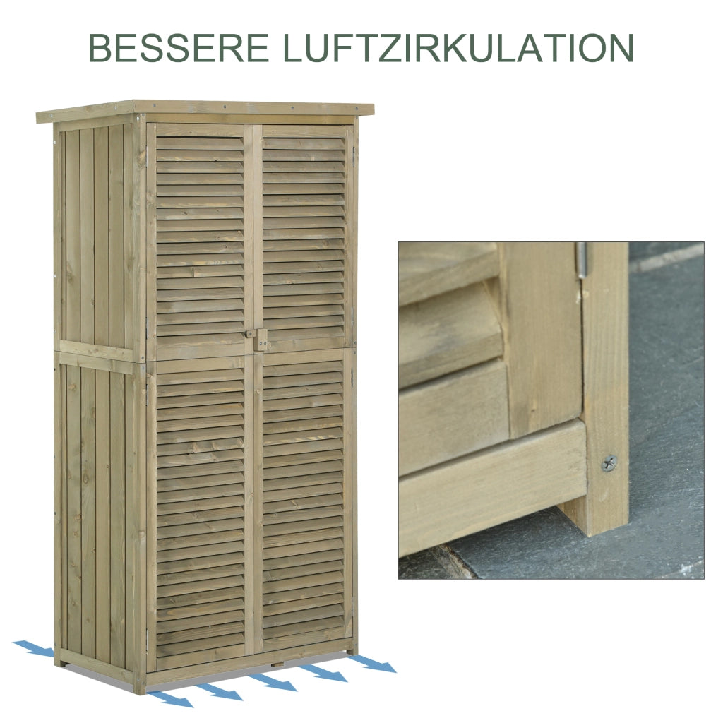 Armadio da giardino in legno ¨C Minimal ¨C Grigio 87x46,5x160 cm