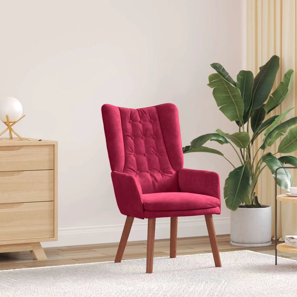 poltrona Rosso Vino 63 x 67 x 94 cm Velluto 42001819