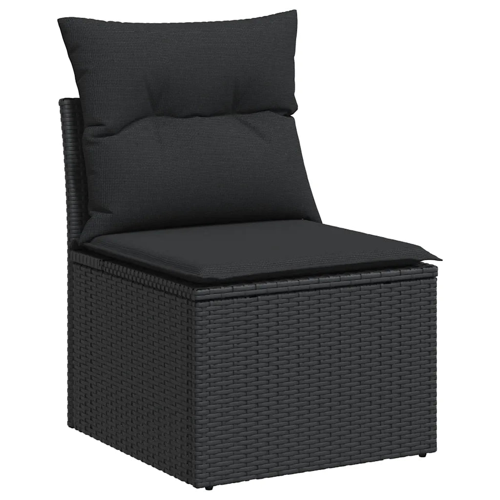 Set Divani da Giardino con Cuscini 7pz Nero Polyrattan 3326266
