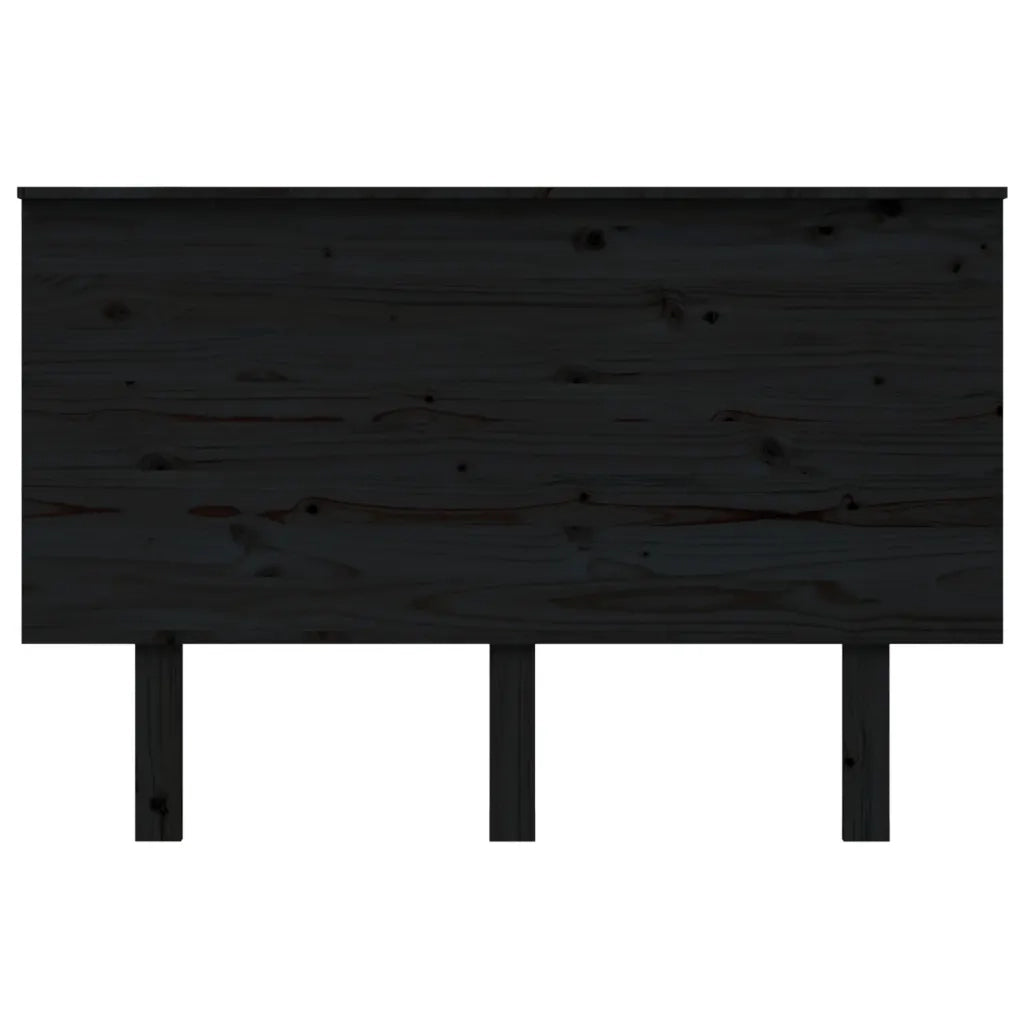 Testiera | Testata per Letto Nera 124x6x82,5 cm in Legno Massello di Pino