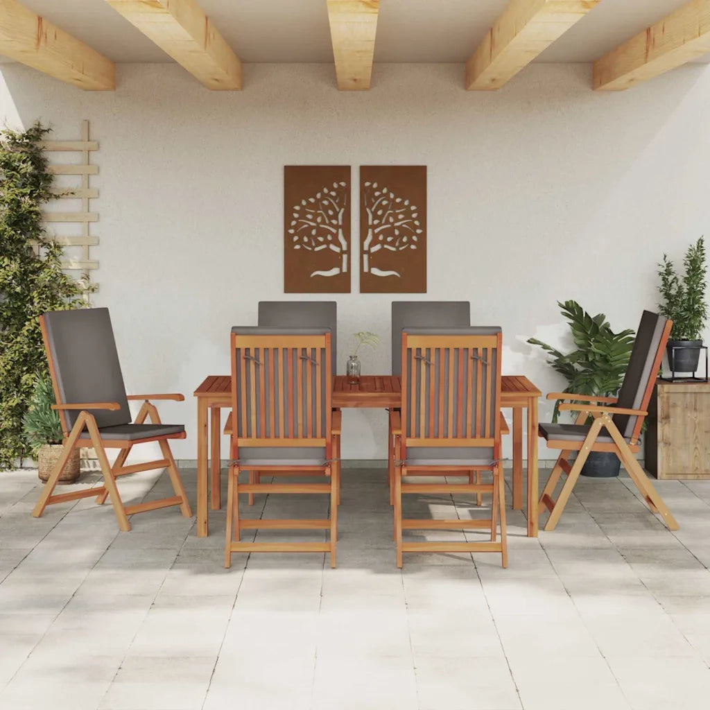 Sedia da Giardino 6 pcs Marrone e Grigio 57 x 71.5 x 104 cm