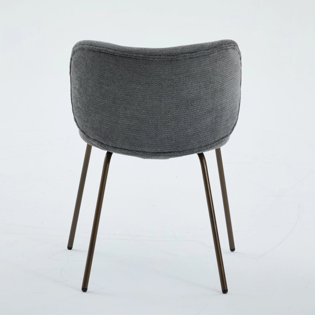 Sedie da pranzo contemporanee in ciniglia, comodo schienale curvo con morbida imbottitura, gambe in metallo color bronzo ¨C Arreda la tua cucina con co