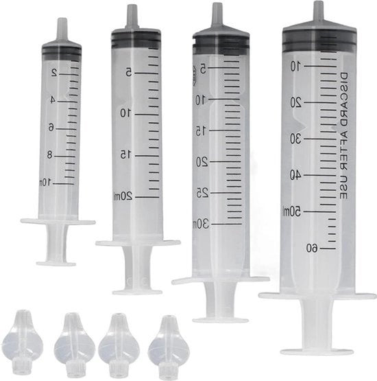 Kit di pulizia nasale a spruzzo 4 pezzi riutilizzabile portatile 10 ml 20 ml 30 ml 60 ml set di pulizia nasale con punta di aspirazione in silicone - Pulitore nasale professionale
