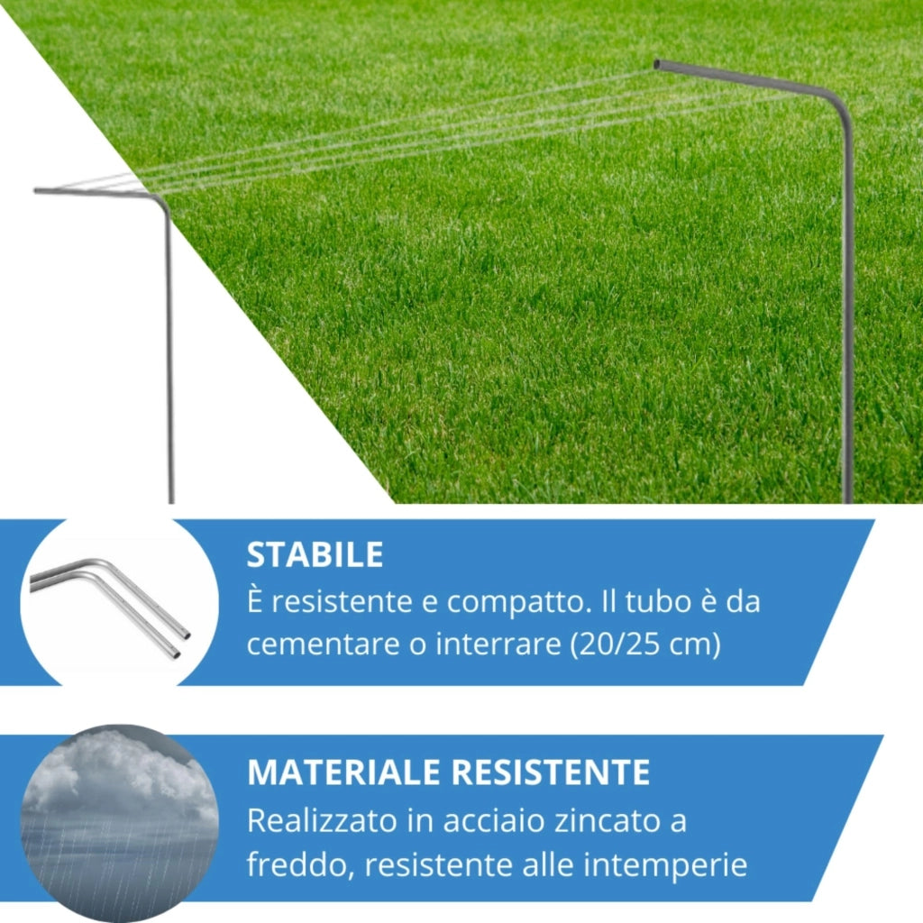 Andrys Stendi Biancheria Esterno Non Smontabile Verde H220cm (Filo non Incluso)