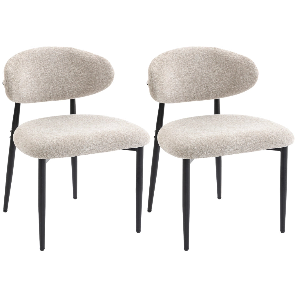 Sedia da pranzo imbottita ¨C Minimal ¨C Beige, metallo